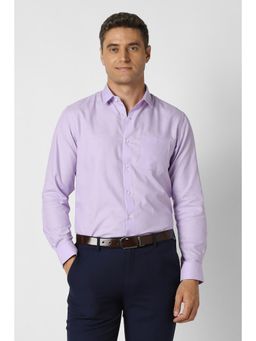 Peter England - Men Purple Cotton Blend Full Sleeves Shirt