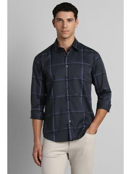 Simon Carter - Men Navy Blue Cotton Full Sleeves Shirt