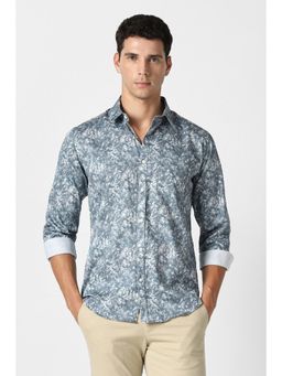 Van Heusen - Men Grey Cotton Full Sleeves Shirt
