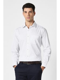 Van Heusen - Men White Cotton Full Sleeves Shirt