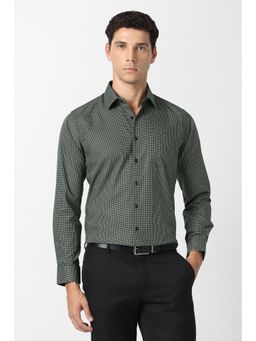 Van Heusen - Men Green Cotton Full Sleeves Shirt