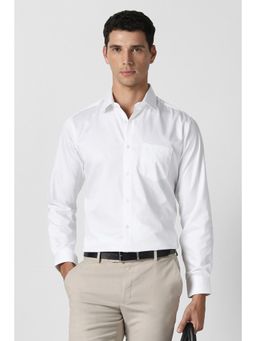Van Heusen - Men White Cotton Full Sleeves Shirt