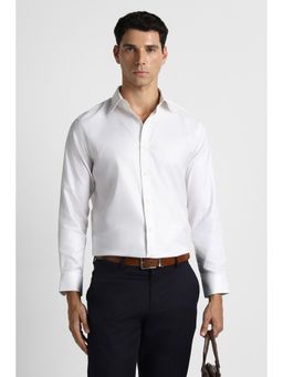 Van Heusen - Men White Cotton Blend Full Sleeves Shirt