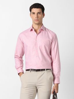 Van Heusen - Men Pink Cotton Full Sleeves Shirt