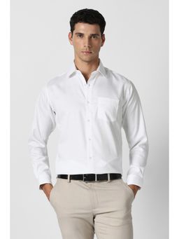 Van Heusen - Men White Cotton Full Sleeves Shirt