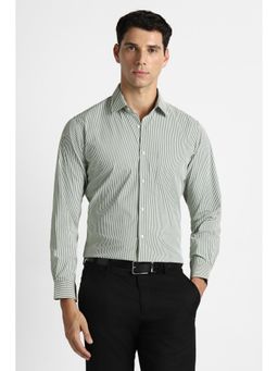 Van Heusen - Men Green Polyester Blend Full Sleeves Shirt