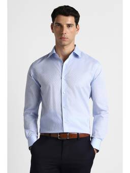 Van Heusen - Men Blue Cotton Full Sleeves Shirt