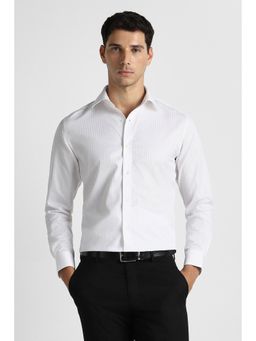 Van Heusen - Men White Cotton Full Sleeves Shirt
