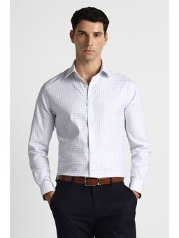 Van Heusen - Men White Cotton Blend Full Sleeves Shirt