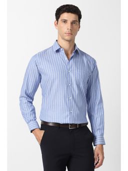 Van Heusen - Men Blue Cotton Full Sleeves Shirt