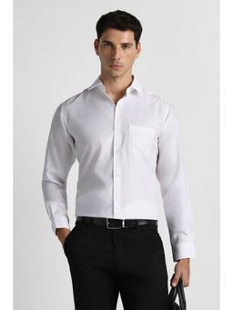 Van Heusen - Men White Cotton Full Sleeves Shirt