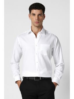 Van Heusen - Men White Cotton Full Sleeves Shirt