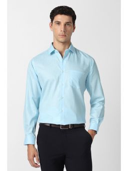 Van Heusen - Men Blue Cotton Full Sleeves Shirt