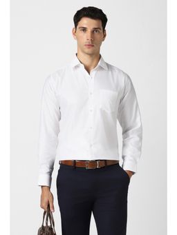 Van Heusen - Men White Cotton Full Sleeves Shirt