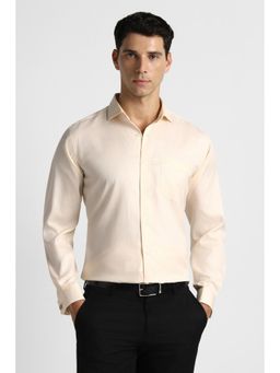 Van Heusen - Men Beige Cotton Full Sleeves Shirt
