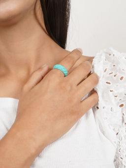 Joker and Witch - Joker & Witch Turquoise Truffle Croissant Ring