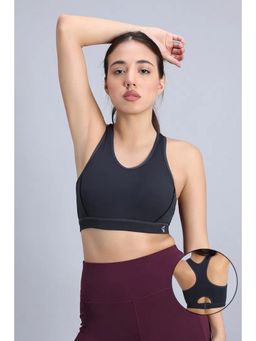 Zivame - Velocity Medium Impact Quick Dry Sports Bra - Black Beauty