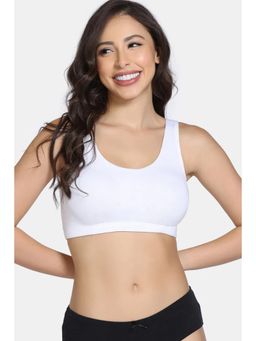 Zivame - Double Layered Non Wired Full Coverage Sports Bra - White