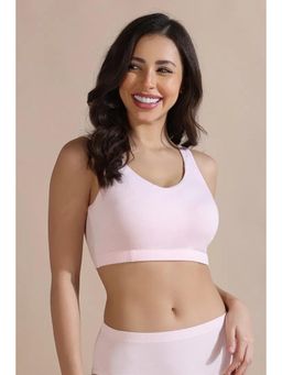 Zivame - Naturally Dyed Double Layered Non Wired Sports Bra - Light Pink
