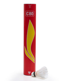 Li-Ning - C80 Feather Shuttlecock - White (Medium, 76, Pack of 6)