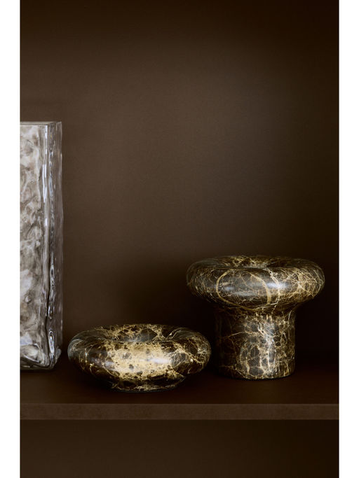 H&M Brown Marble Candle Holder