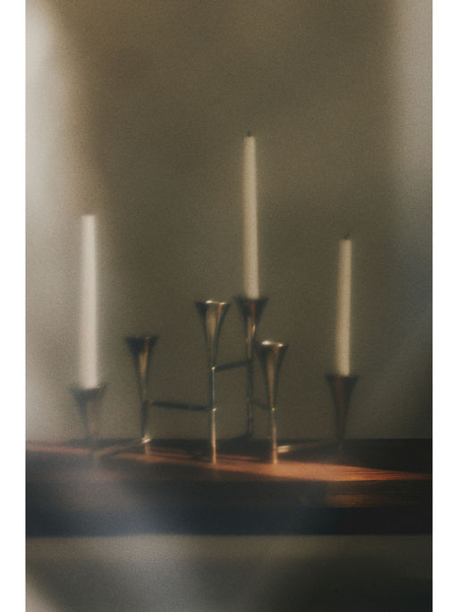 H&M Silver Foldable Stainless Steel Candelabra