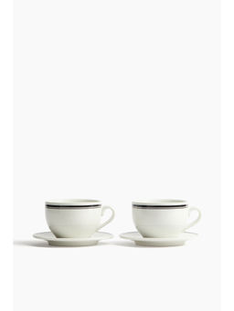H&M - White 2-Pack Porcelain Cups and Saucers
