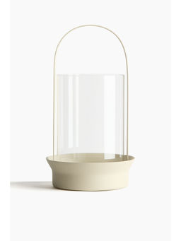 H&M - Beige Large Glass Lantern