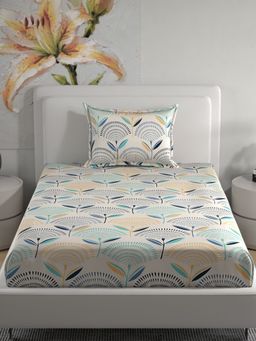 Florida - Polycotton Floral Print Single Bedsheet with 1 Pillow Cover
