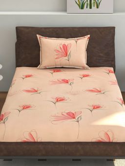 Florida - Polycotton Floral Print Single Bedsheet with 1 Pillow Cover
