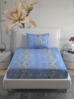 Florida - Polycotton Floral Print Single Bedsheet with 1 Pillow Cover