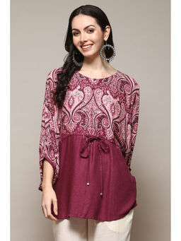 Biba - Doby Wine Printed Top
