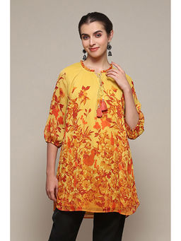 Biba - Polyester Yellow Floral Top