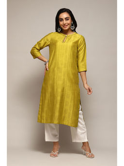 Biba - Doby Green Self Design Kurta