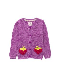 Yellow Apple - Stylish Winter Wear Cardigan For Girls -Lavender