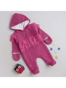 Yellow Apple - Stylish Winter Wear Kids Romper -Pink