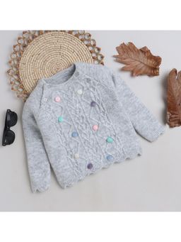 Yellow Apple - Stylish Winter Wear Sweater For Girls -Grey
