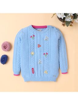 Yellow Apple - Stylish Winter Wear Sweater For Girls -Blue