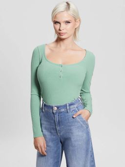 Guess - Women Green Solid/Plain Top