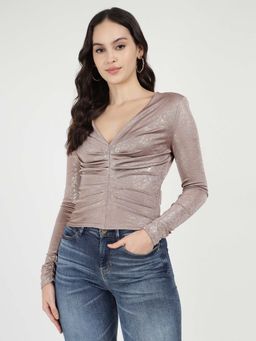 Guess - Women Taupe Printed Top