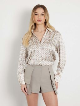 Guess - Women Beige Printed Shirt
