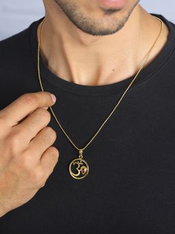 Priyaasi - Om Gold Plated Necklace for Men