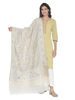 Shingora - Floral Design Woven Cotton Silk Dupatta