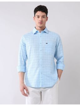 AD By Arvind - Blue Modern Slim Fit Graph Checked Shirt