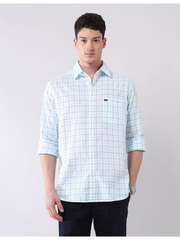 AD By Arvind - Blue Modern Slim Fit Graph Checked Shirt