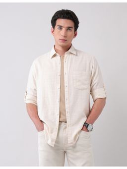 AD By Arvind - Urban Pause Beige Modern Slim Fit Shirt