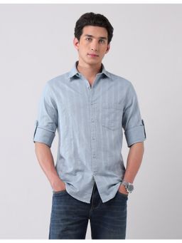 AD By Arvind - Urban Pause Blue Modern Slim Fit Shirt