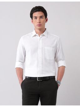 AD By Arvind - White Textured Regular Fit Shirt