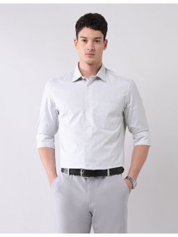 AD By Arvind - Grey Regular Fit Vertical Striped Shirt