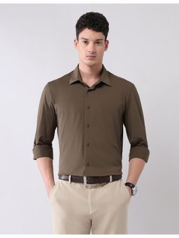 AD By Arvind - Brown Hyper Move Regular Fit Shirt